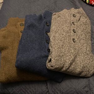 Banana Republic Turtleneck Sweater Set - Brown, Blue, Gray